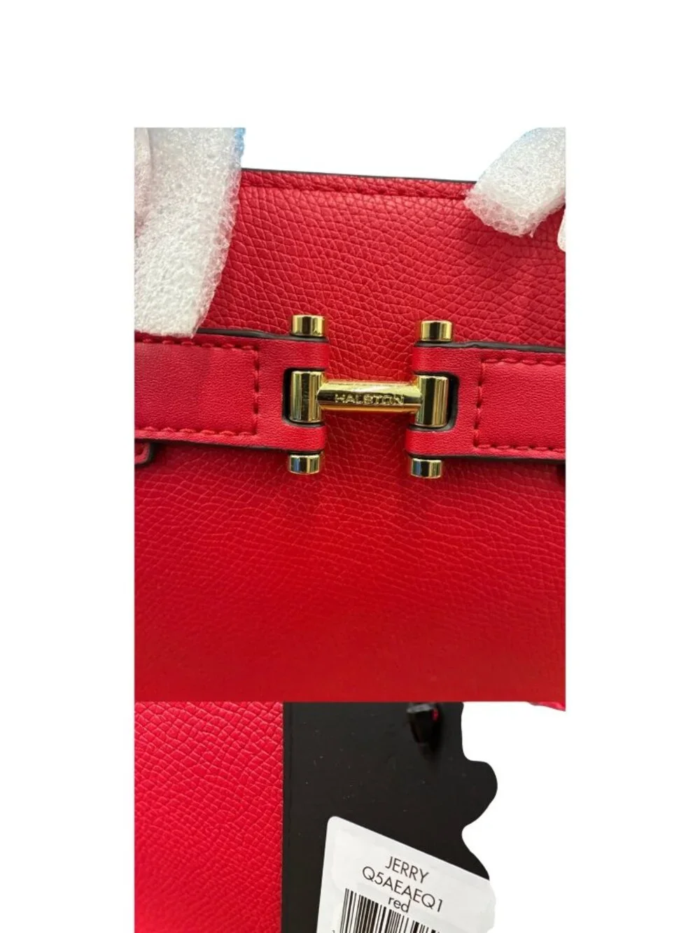 Halston Jerry Red Tote Bag NWT Faux Leather Top Handle Shoulder Bag MSRP $138